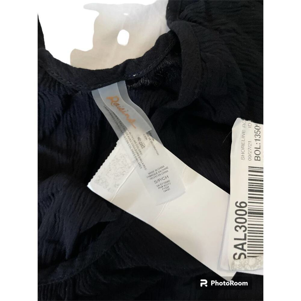 RAISINS Shoreline Black Romper Cover Up S NWT Swim Beach Boho Ruffle Sleeve - Picture 4 of 5